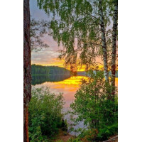 NORIMPEX Diamantové malování Západ slunce nad jezerem 30x40cm