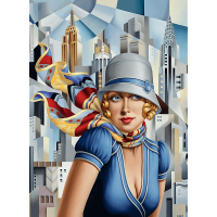 TREFL Dřevěné puzzle Art: Catherine Abel - Léto ve městě 200 dílků