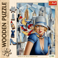 TREFL Dřevěné puzzle Art: Catherine Abel - Léto ve městě 200 dílků