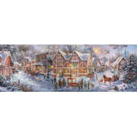 CLEMENTONI Panoramatické puzzle Vánoční kolekce: Příprava na Vánoce 1000 dílků