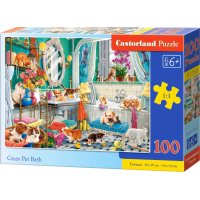 CASTORLAND Puzzle Bláznivá koupel domácích mazlíčků 100 dílků