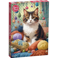 CHERRY PAZZI Puzzle Kočka v přízi 1000 dílků