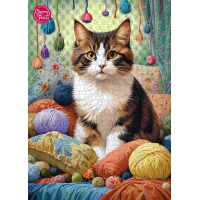 CHERRY PAZZI Puzzle Kočka v přízi 1000 dílků