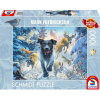 SCHMIDT Puzzle Labrador ve sněhu 1000 dílků