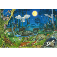 SCHMIDT Puzzle Lesní zvířátka v noci 100 dílků