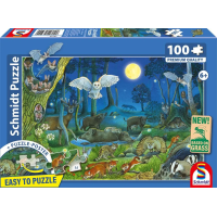 SCHMIDT Puzzle Lesní zvířátka v noci 100 dílků