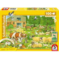 SCHMIDT Puzzle Zvířecí rodinky ze statku 100 dílků