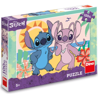 DINO Svítící puzzle Stitch na pláži XL 100 dílků