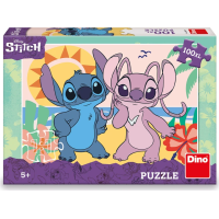 DINO Svítící puzzle Stitch na pláži XL 100 dílků