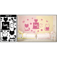Samolepky na zeď KOČKY COLOR - vzor 17