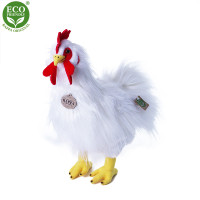 Rappa Plyšový kohout bílý stojící 33 cm ECO-FRIENDLY