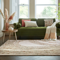 Kusový koberec Memphis Abstract Swirl Natural/Orange