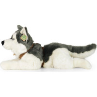 Rappa Plyšový pes husky s obojkem ležící 60 cm ECO-FRIENDLY