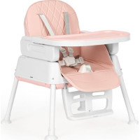 ECOTOYS Jídelní židlička 3v1 růžová