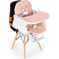 ECOTOYS Jídelní židlička 3v1 růžová