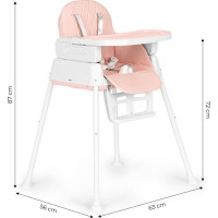 ECOTOYS Jídelní židlička 3v1 růžová