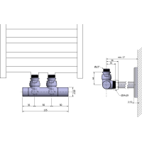 Sapho TWIN připojovací sada ventilů pro středové připojení, zlato mat CP401SGM