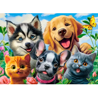 CASTORLAND Puzzle Zvířecí selfie 70 dílků