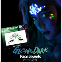PAINTGLOW Samolepicí kamínky na obličej Hvězda - UV, svítící ve tmě