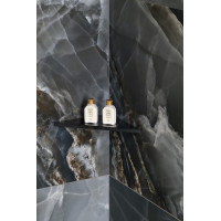 Sapho ABELINE rohová police rockstone 250x250mm, black attica AE250-0598