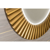 Sapho PRIDE kulaté zrcadlo s LED osvětlením v rámu ø 90cm, bronz PD954
