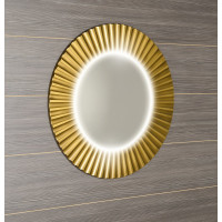Sapho PRIDE kulaté zrcadlo s LED osvětlením v rámu ø 90cm, zlato PD950