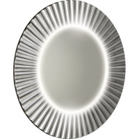 Sapho PRIDE kulaté zrcadlo s LED osvětlením v rámu ø 90cm, stříbrná PD952