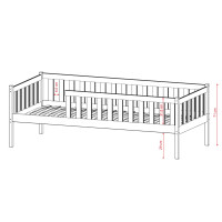 Dětská postel z masivu borovice AIDA - 200x90 cm - PŘÍRODNÍ BOROVICE