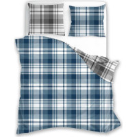 Flanelové povlečení PURE FLANNEL Check - modré/šedé - 140x200 cm