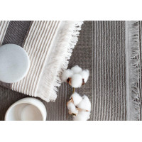 Bavlněný ručník s třásněmi FALA - 50x90 cm - 500g/m2 - šedý