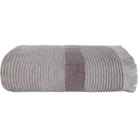Bavlněný ručník s třásněmi FALA - 50x90 cm - 500g/m2 - šedý