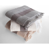 Bavlněný ručník s třásněmi FALA - 70x140 cm - 500g/m2 - ecru