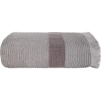 Bavlněný ručník s třásněmi FALA - 70x140 cm - 500g/m2 - šedý