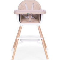 ECOTOYS Jídelní židlička 2v1 Béžová