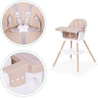 ECOTOYS Jídelní židlička 2v1 Béžová