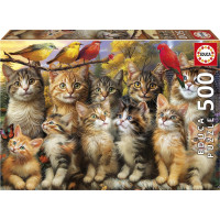 EDUCA Puzzle Kočky a ptáci 500 dílků