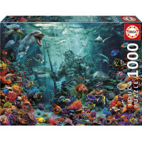 EDUCA Puzzle Poseidon na korálovém útesu 1000 dílků