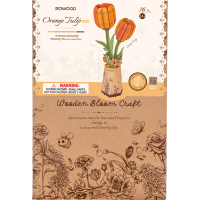 ROBOTIME Rowood 3D dřevěné puzzle Oranžové tulipány 76 dílků
