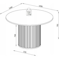 Kulatý jídelní stůl ZANTE ZA8 - 120 cm - kašmírový