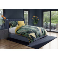 Saténové povlečení NOBILE Leaves- zelené/žluté - 140x200 cm