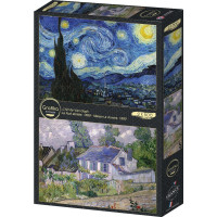 GRAFIKA Puzzle Hvězdná noc a dům Auvers 2x500 dílků