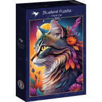 BLUEBIRD Puzzle Květinová kočka 500 dílků