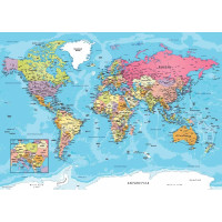 EUROGRAPHICS Puzzle v plechové krabičce Mapa světa 550 dílků