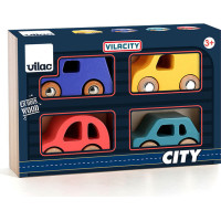 Vilac Sada 4 dřevěných autíček City Vilacity