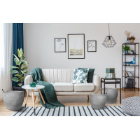 Sada BOHO košů z mořské trávy - 3 kusy - šedá