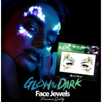 PAINTGLOW Samolepicí kamínky na obličej Kočičí oči - UV, svítící ve tmě