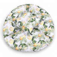 Voděodolný sedací MAXI polštář 100x15 cm do závěsného křesla - citrony/šedý