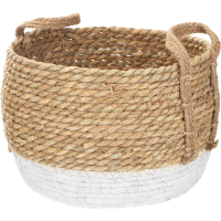 Sada BOHO košů z mořské trávy - 2 kusy - přírodní/bílá