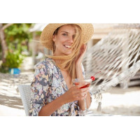 Pletená houpací síť BOHO - ecru