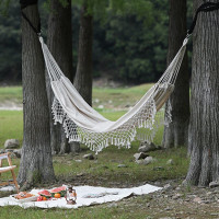 Pletená houpací síť BOHO - ecru